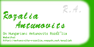 rozalia antunovits business card